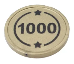 Jeton rond doré 1000 de 2.9 cm