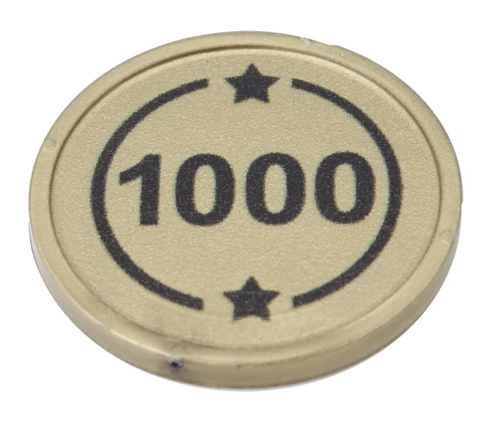 Jeton rond doré 1000 de 2.9 cm