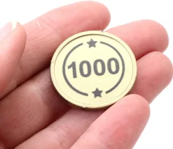 Jeton rond doré 1000 de 2.9 cm