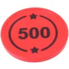 Jeton rond rouge 500 points de 2.9 cm