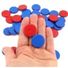 50 jetons bicolores bleu/rouge 25 x 5 mm