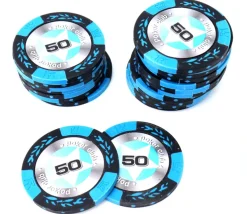 20 Jetons de poker crown argile valeur 50 - 14 gr