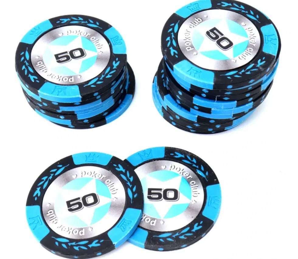 20 Jetons de poker crown argile valeur 50 - 14 gr