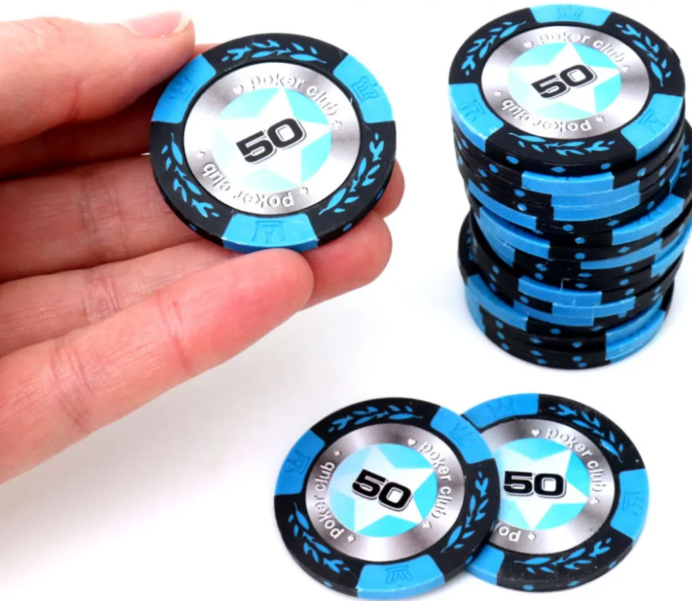 20 Jetons de poker crown argile valeur 50 - 14 gr