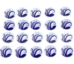 20 jetons design violet/blanc 18.5 mm elder