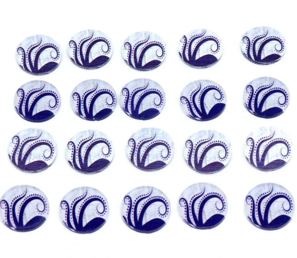 20 jetons design violet/blanc 18.5 mm elder