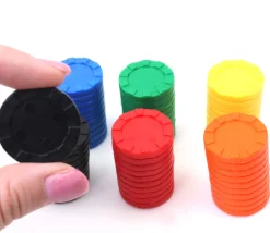 60 jetons empilables 3 cm multicolores en 6 couleurs pour jeu pion 30 mm