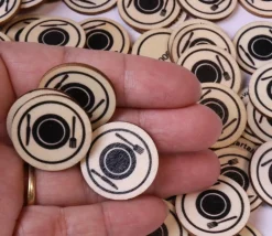500 jetons en bois repas - 2.5 cm pour restauration