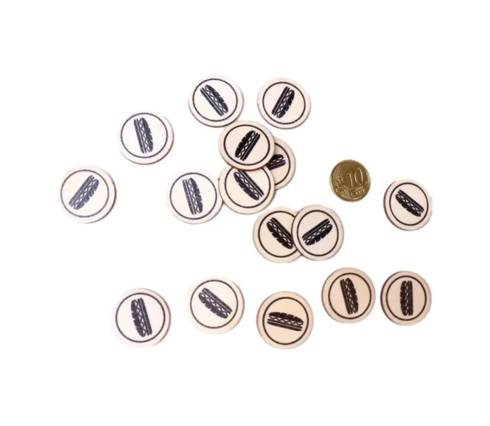 500 jetons en bois sandwich - 2.5 cm
