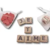 7 jetons lettres jeu pour dire "je t'aime"