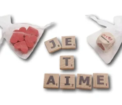 7 jetons lettres jeu pour dire "je t'aime"