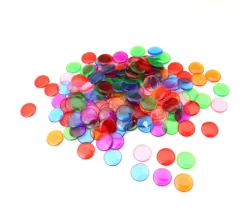 2500 Jetons 15 mm transparents colorés pour loto ou bingo