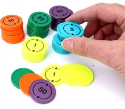50 jetons numérotés de 1 à 50 points pour jeux