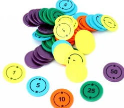 50 jetons numérotés de 1 à 50 points pour jeux