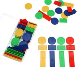 Jetons plastiques boite de 100 pour jeux tarot, nain jaune