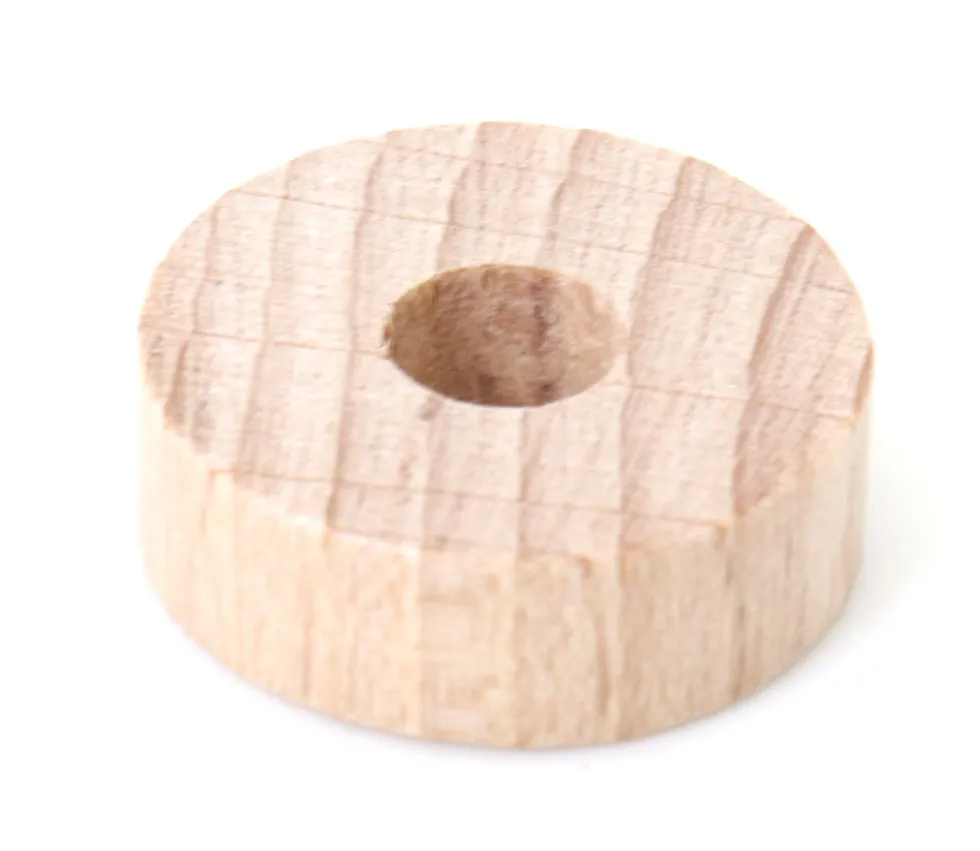 Jeton troué bois 21 x 7 mm pour abaque et jeux pion à l'unité - trou 7 mm