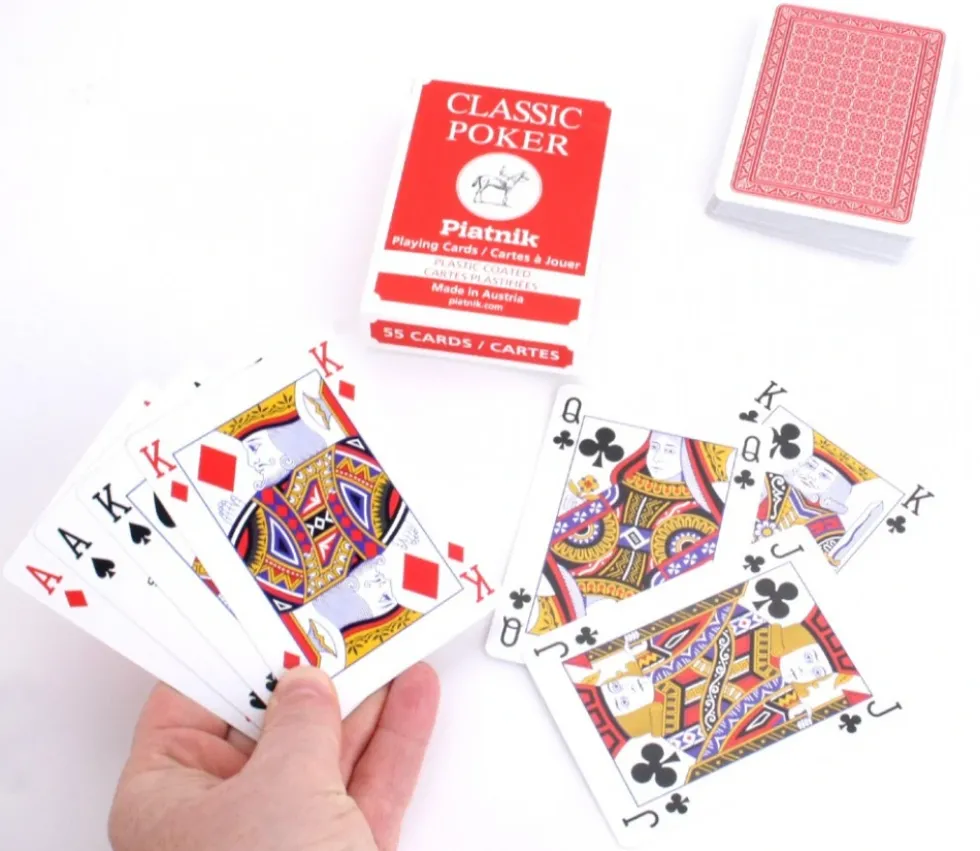 Jeu 54 cartes à jouer poker rouge classic piatnik