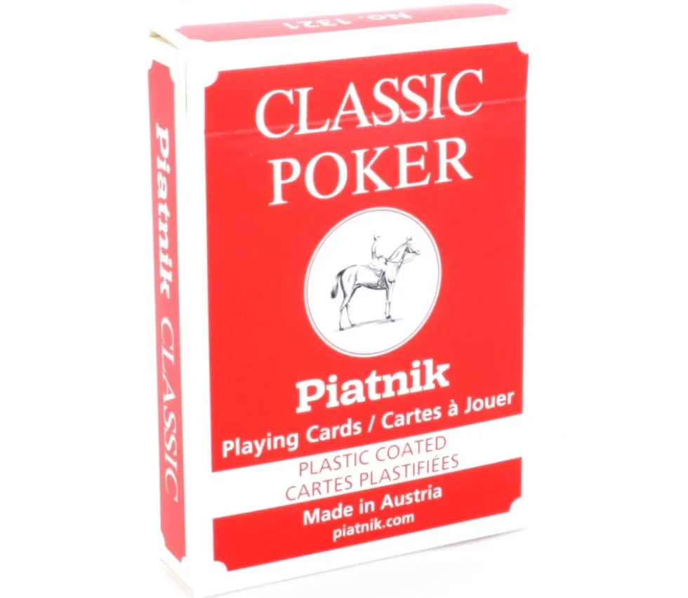 Jeu 54 cartes à jouer poker rouge classic piatnik