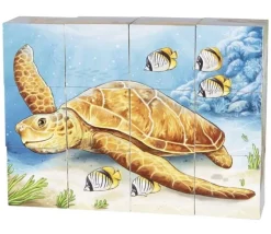 Jeu 12 cubes avec images 6 animaux sauvages - puzzle