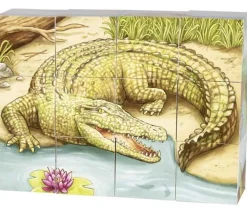 Jeu 12 cubes avec images 6 animaux sauvages - puzzle