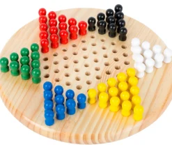 Jeu Dames chinoises en bois 22 cm diamètre