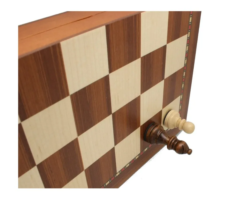 Jeu d'échecs magnétiques 40 cm en bois complet plateau pliable+ 32 pièces