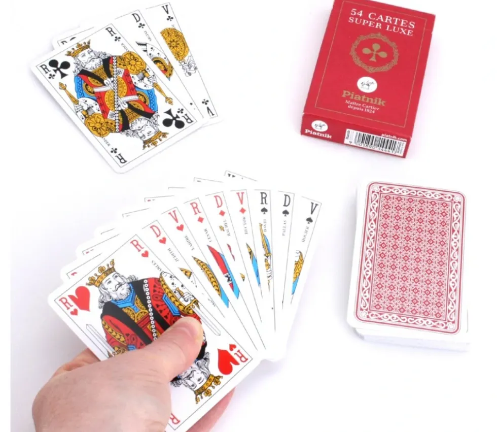 Jeu de cartes 54 cartes Piatnik rouge super luxe