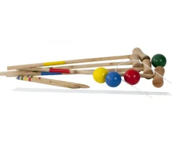 Jeu de croquet adulte/enfant 77 cm en bois 4 joueurs