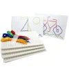 Jeu de laçage : 4 plateaux associables + 16 lacets + 4 crayons