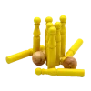 Jeu de 9 Mini Quilles bois en jaune 6.5 cm + 2 boules