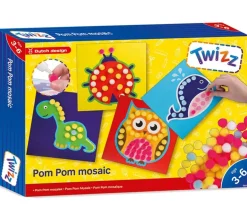 Jeu de mosaïques pompons multicolores