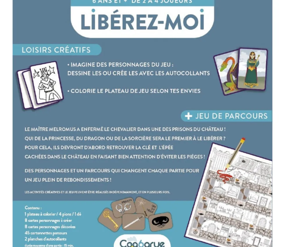 Jeu de parcours à personnaliser Libérez-moi - jeu de plateau créatif