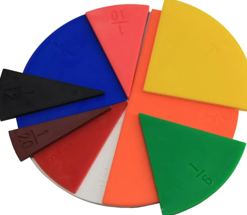 Jeu des fractions - 21 portions (rond de 10 cm)