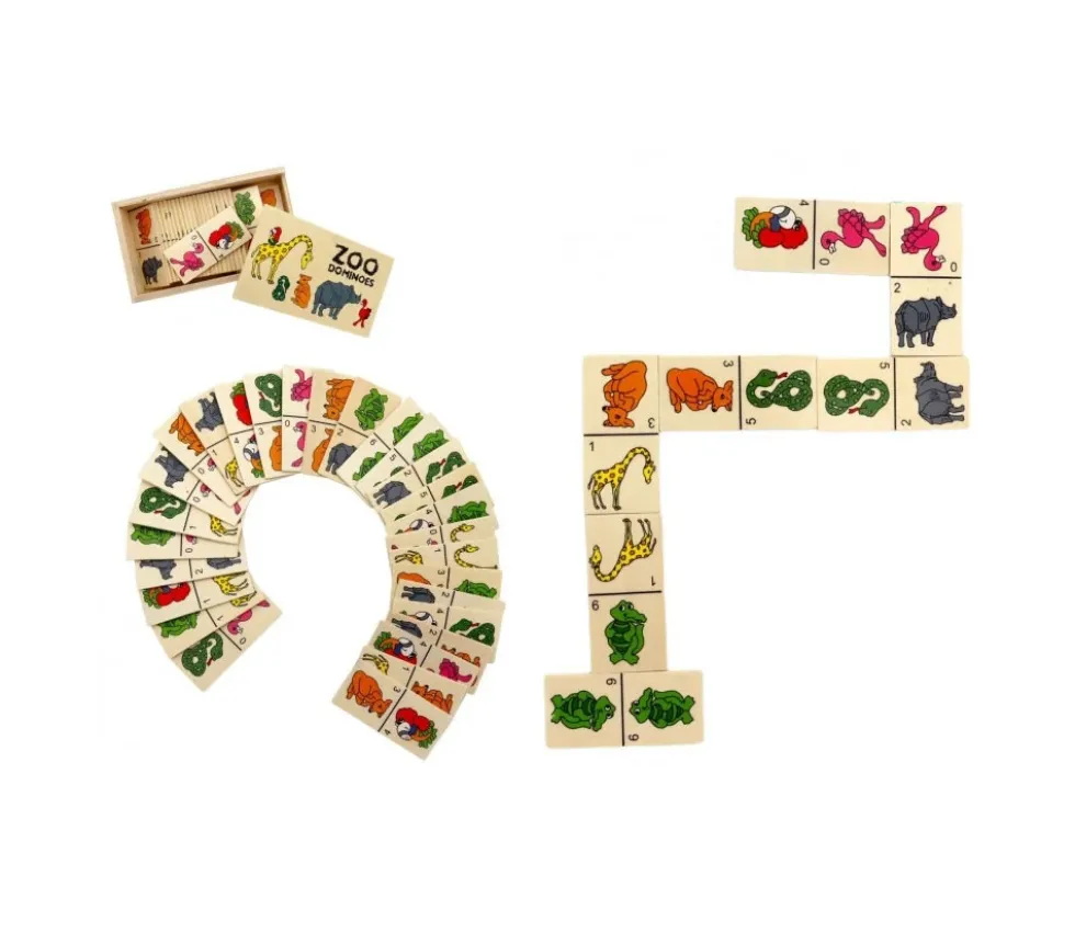 Jeu Domino animaux en bois