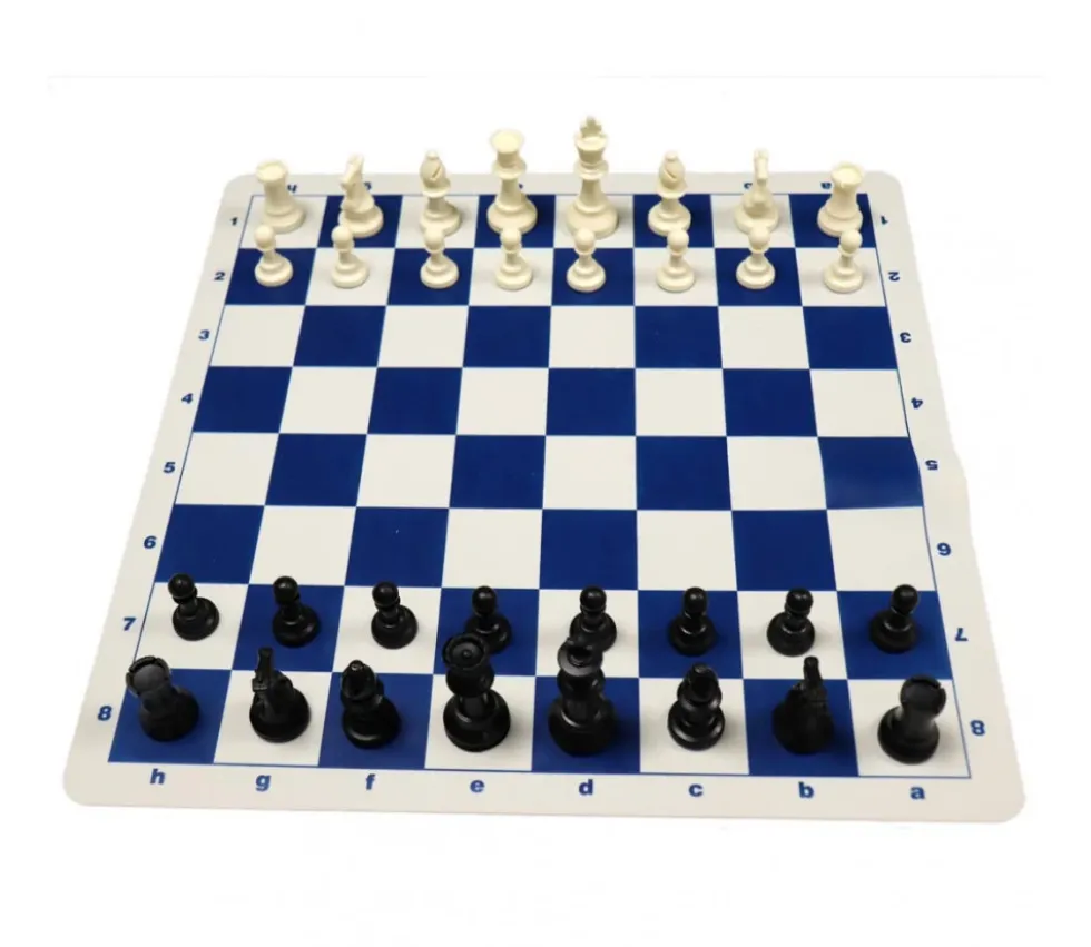 Jeu Echec : 32 pions + échiquier taille 5 enroulable belle qualité