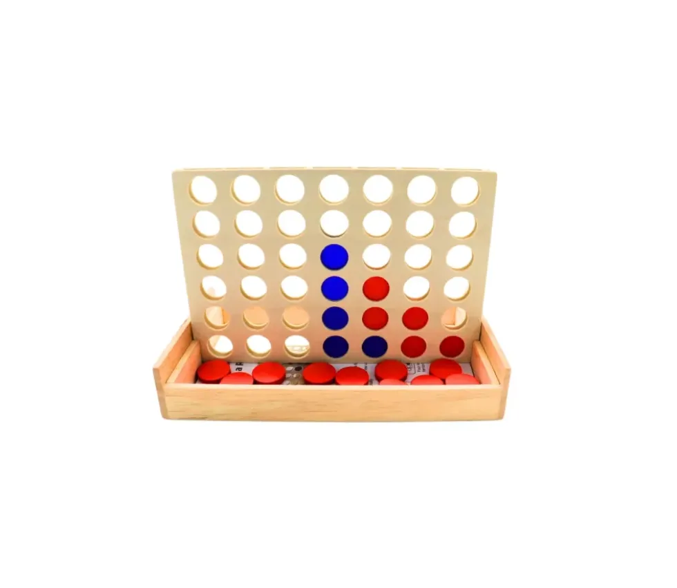 Jeu 4 en ligne en bois 17 x 23 x 14 cm