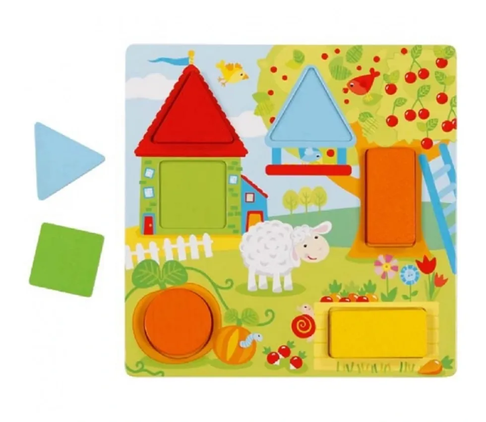 Jeu loto couleurs et formes en bois
