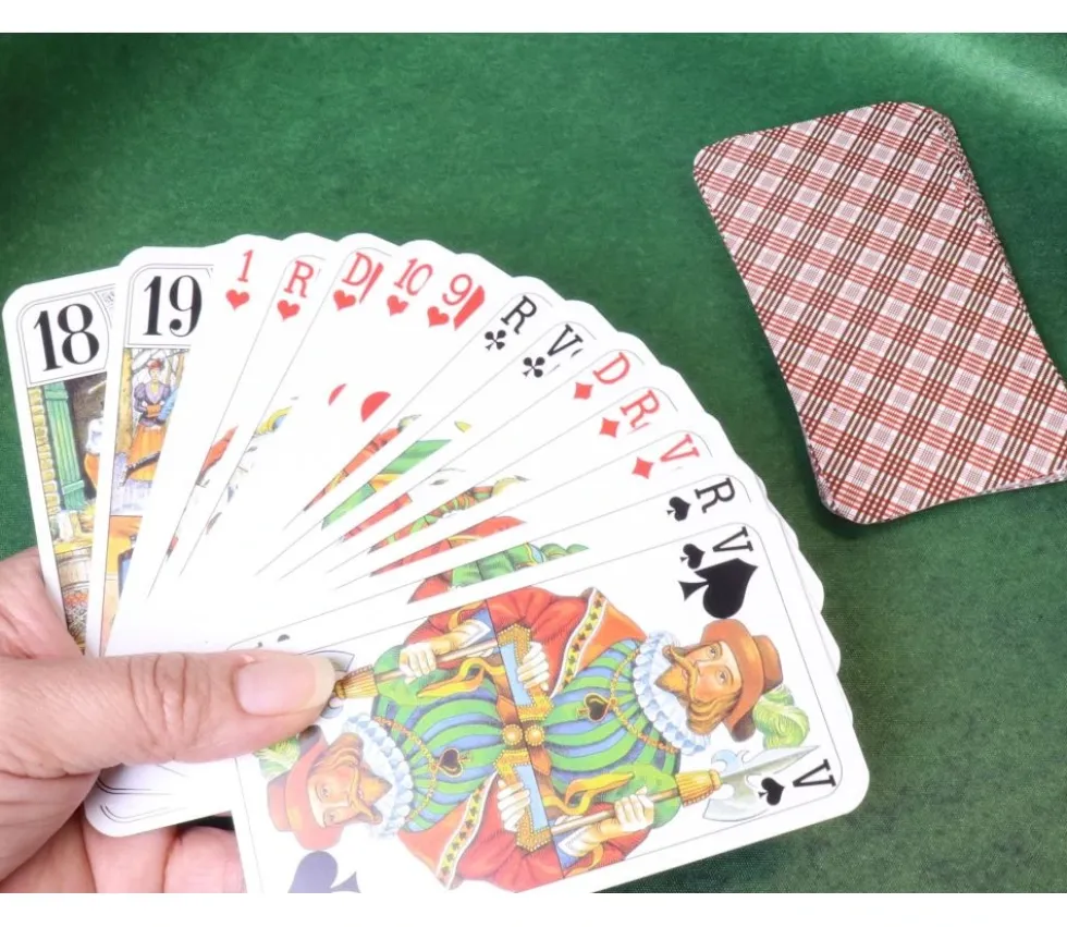 Jeu tarot luxe 78 cartes à jouer dos écossais Piatnik