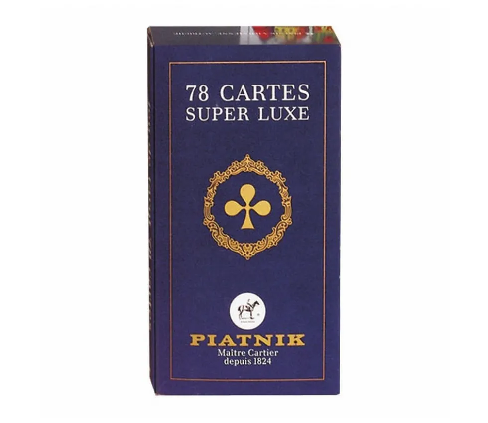 Jeu tarot luxe 78 cartes à jouer dos bleu et or Piatnik