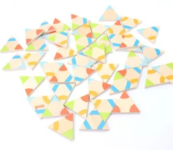 Jeu Tri-dominos des couleurs en bois - 45 pièces