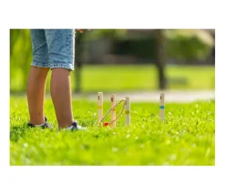 Jeux adresse Cible de lancer bois avec anneaux naturel