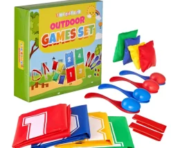 4 jeux pour tournois : course aux sacs, aux oeufs, en duo...