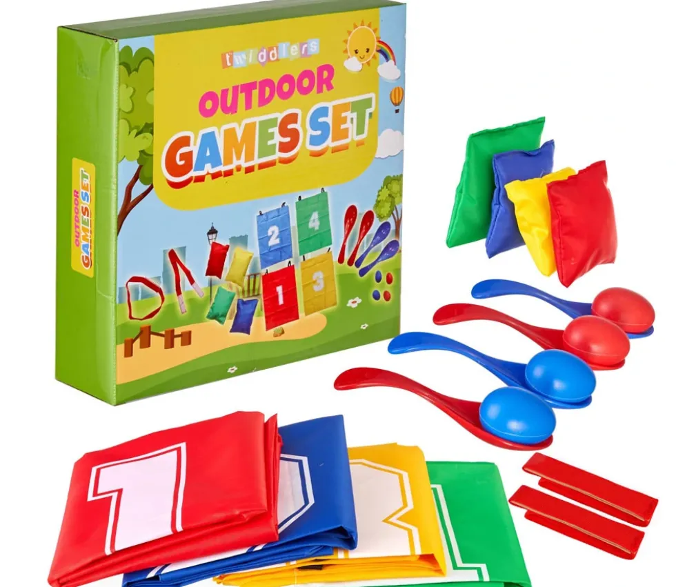 4 jeux pour tournois : course aux sacs, aux oeufs, en duo...