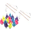 Kit de pêche aux canards avec 24 gros canards 15 cm multicolores en plastique et 4 cannes à pêche