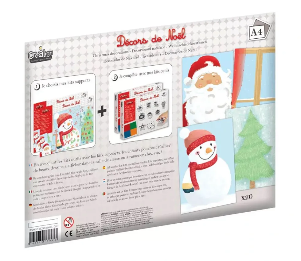 Kit 20 feuilles "Décors de Noël"