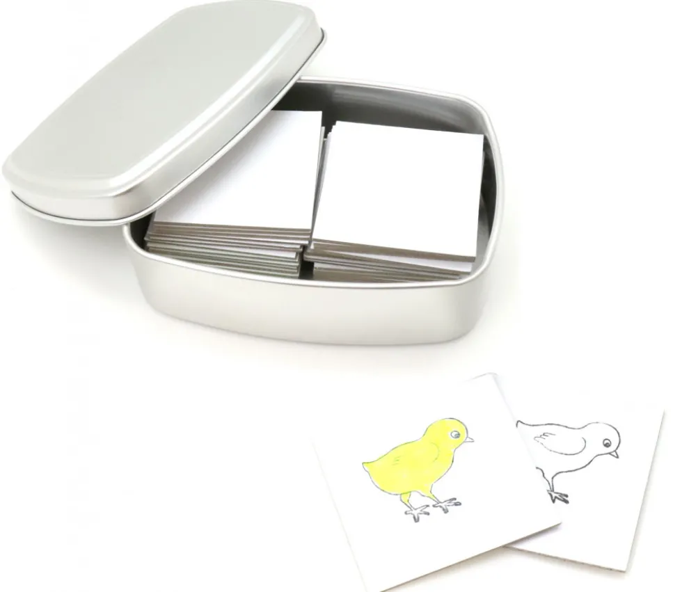 Kit Jeu mémo à personnaliser : Boite + 24 carrés 4 x 4 cm + 48 étiquettes