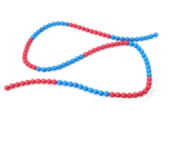 Lacet de comptage 100 boules rouges et bleues - 150 cm
