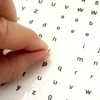 128 Lettres alphabet chiffres autocollant 9 mm - étiquettes transparentes