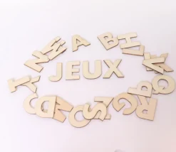 26 lettres alphabet en bois naturel 3.5 cm