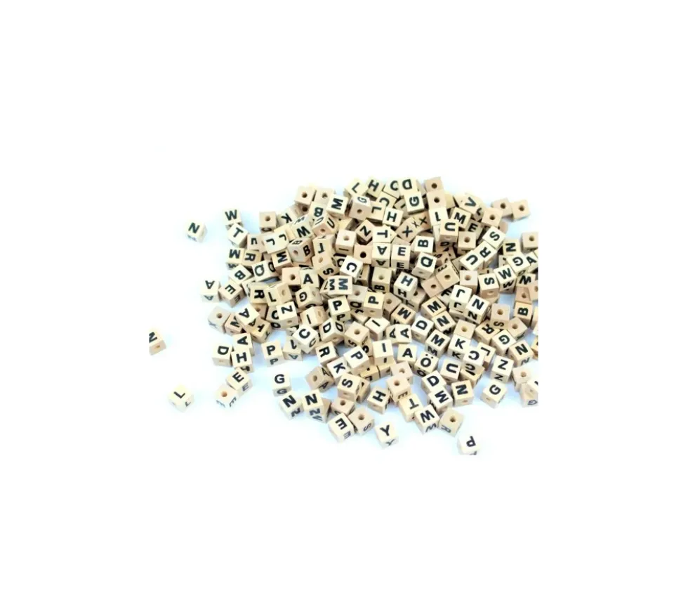 290 lettres Perles dés 7 x 7 mm pour jeu ou collier